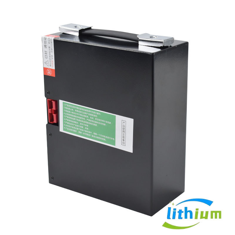 Black Electric Forklift Lithium Ion Battery 48V 17585 210mm High Capacity Long Cycle Life Battery for Material Handling