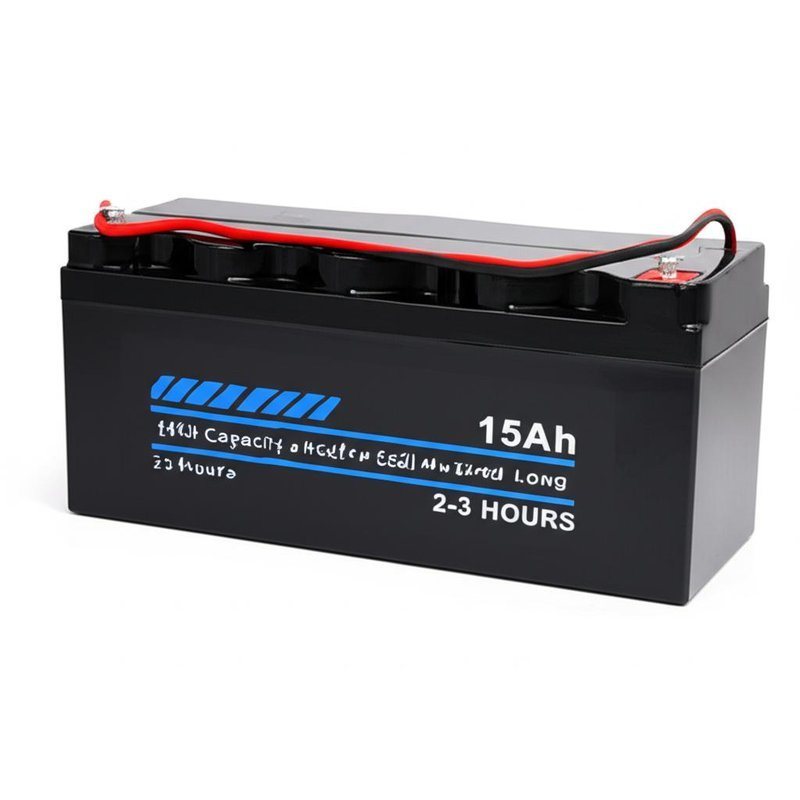 แบตเตอรี่พลังงานไฟฟ้าขนาดสูง 15Ah ใช้เวลาการชาร์จนาน 2-3 ชั่วโมง